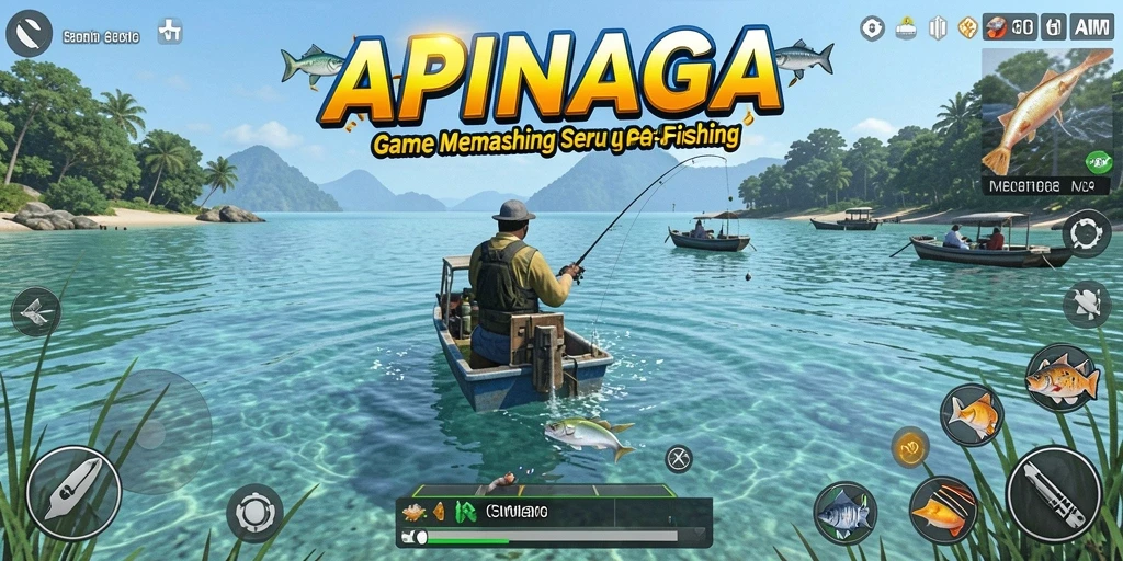 Screenshot gameplay APINAGA menampilkan pengalaman memancing yang menakjubkan.