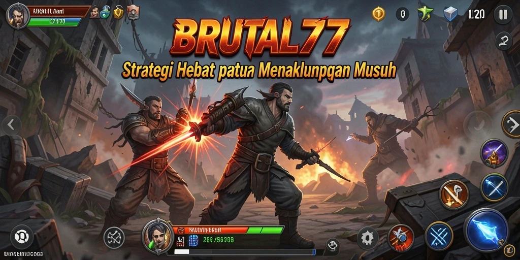 Tampilan gameplay menarik di BRUTAL77 dengan strategi mendalam.