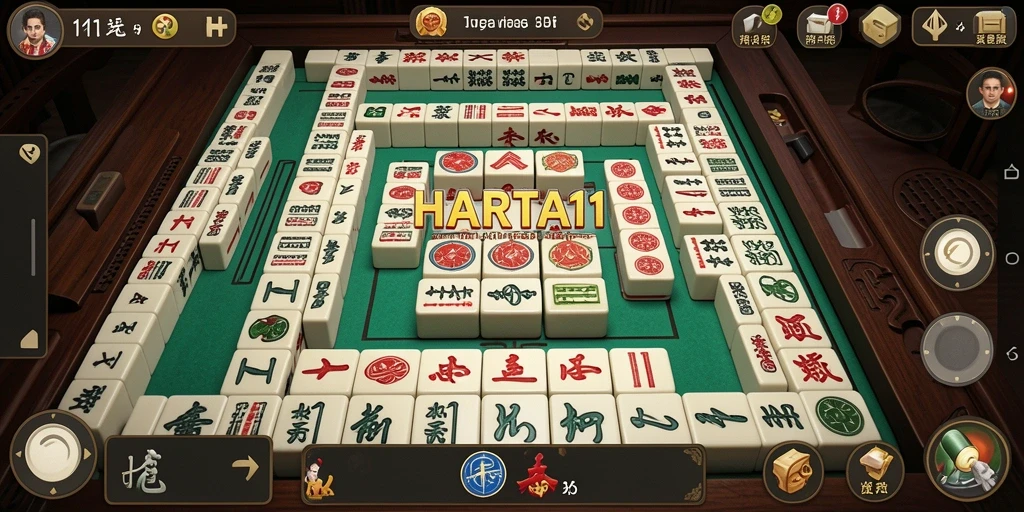 Tampilan menarik dari gameplay HARTA11 yang penuh tantangan Mahjong.