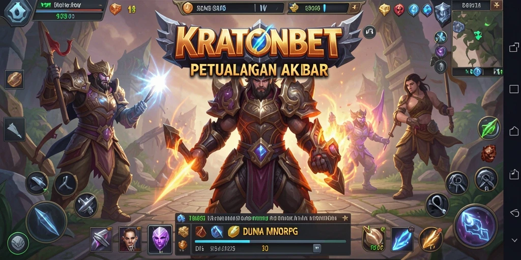 Tangkapan layar gameplay <strong>KRATONBET</strong> menampilkan pertempuran seru di dunia fantasi.