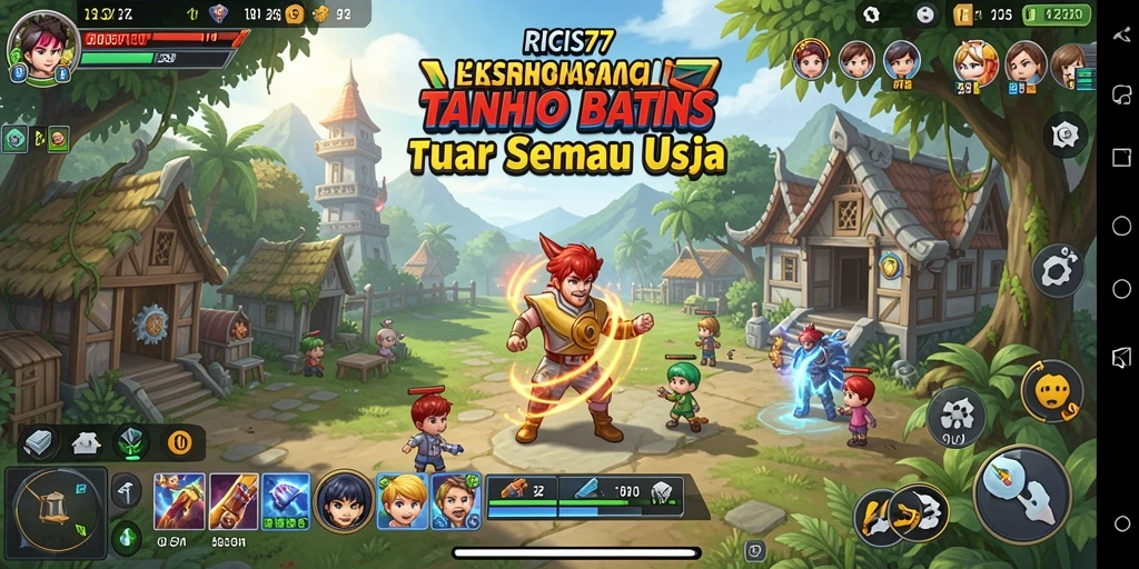 Tampilan gameplay RICIS77 yang ceria dan menarik.