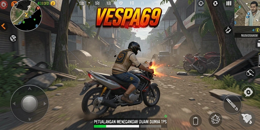 Screenshot VESPA69 menunjukkan aksi mendebarkan dalam mode TPS.